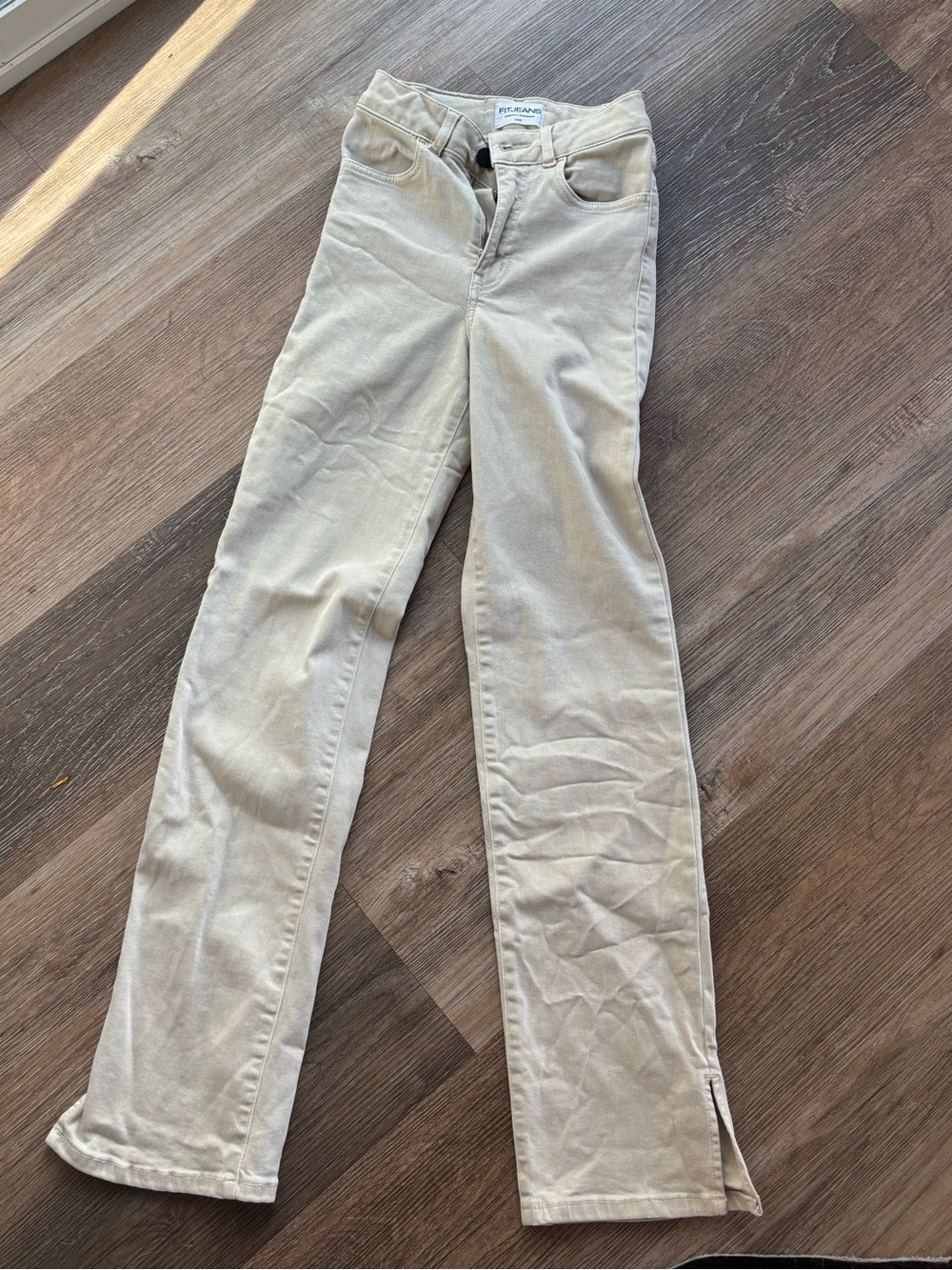 Straight leg fit jeans XXS tan khaki